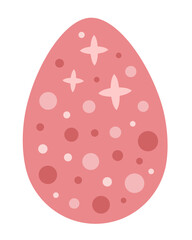 Easter egg clipart. Happy Easter clipart in cartoon flat style. Hand draw vector illustration