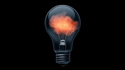 Light Bulb with Fiery Explosion Conceptual Energy Innovation