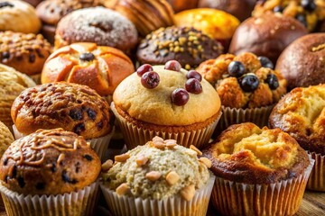 Macro Photography of Delicious Muffins, Biscuits, and Pastries