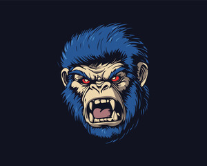 Roaring Gorilla Head Vector Logo Design for your Brand
