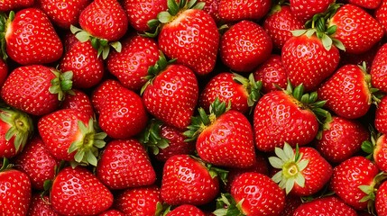 Close-up of many ripe strawberries, fruit background, perfect for culinary or health use