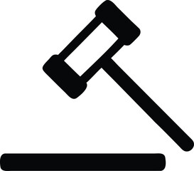 judge gavel simple icon. Vector illustration