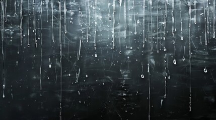 Water dripping down a dark, textured surface.