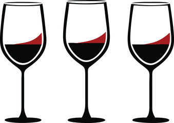 Wine glass set. Vector illustration