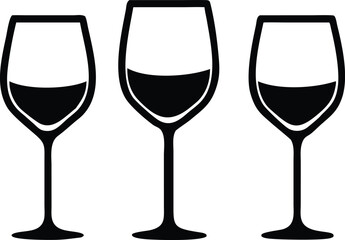 Wine glass set. Vector illustration