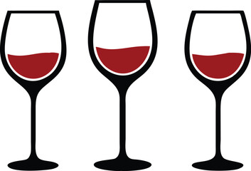 Wine glass set. Vector illustration