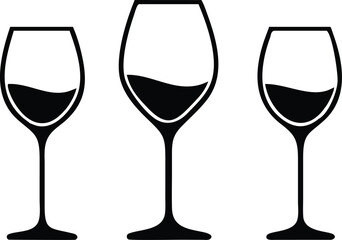 Wine glass set. Vector illustration