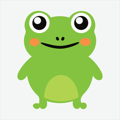 Fototapeta premium Frog graphic icon A cute funny smiling frog isolated on white background
