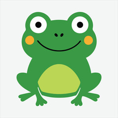 Obraz premium Frog graphic icon A cute funny smiling frog isolated on white background