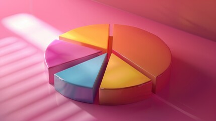 Obraz premium Creative representation of pie charts and graphs in a modern style.
