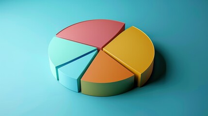 Obraz premium Creative representation of pie charts and graphs in a modern style.