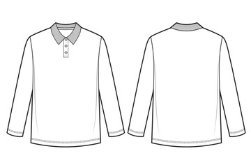 Men's long sleeve polo collar T Shirt