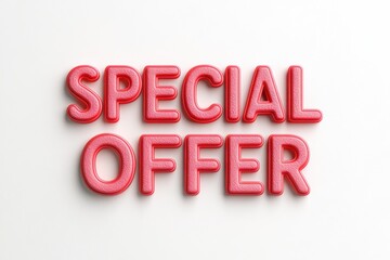 Fototapeta premium Bright red letters spelling special offer create an eye-catching display for a promotional event or sale at a retail store