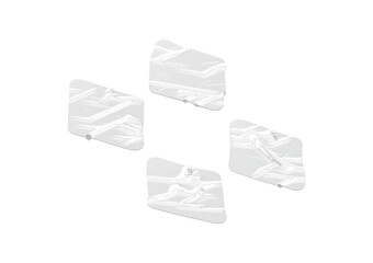 Fototapeta premium Blank white rhomb adhesive crumpled tape mockup set, side view