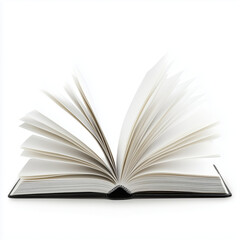 Fototapeta premium A neatly opened hardcover book with blank white pages