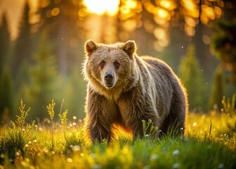 Fototapeta premium Majestic Cascade Canyon Bear in Soft Bokeh | Wildlife Photography