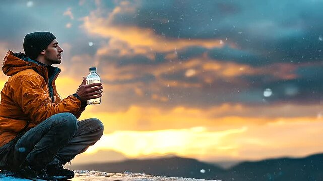 Aman bottling rain infused with emotions and colorful clouds