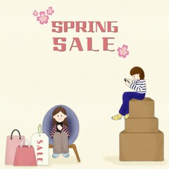 Spring sale and online shopping