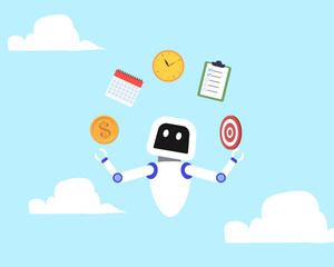 AI artificial intelligence to help productivity, innovation technology for work efficiency, automation or robotic assistance, smart assistance concept