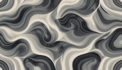 Fototapeta premium Abstract grayscale design featuring flowing lines and intricate patterns