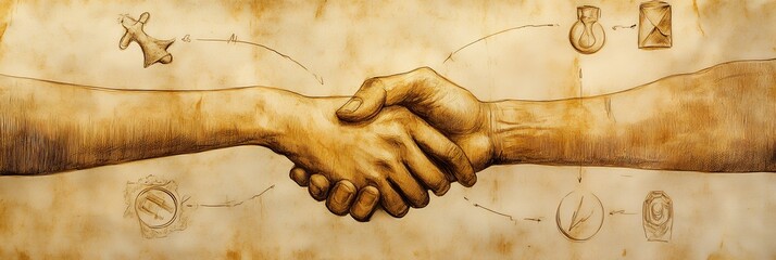 Two adult Caucasian men shake hands, symbolizing a strong bond and agreement. This image reflects trust, loyalty, and partnership, perfect for National Loyalty Day
