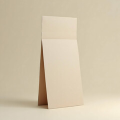 Minimalist Standing Card with Textured Cream Paper Soft Shadows and Neutral Background in a Clean Composition Featuring Subtle Lighting Matte Finish and Refined Aesthetic in Product Photography