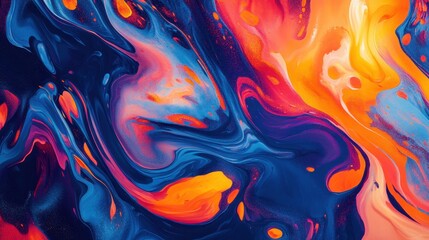 Neon burst backdrop with glowing fractals and swirling shapes creating a dynamic effect