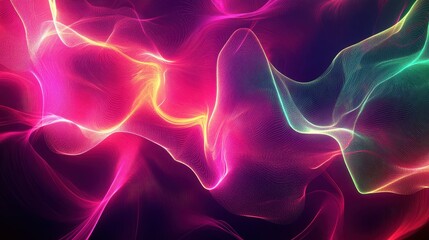Obraz premium Psychedelic wallpaper with glowing filaments and vibrant gradients creating energy and depth