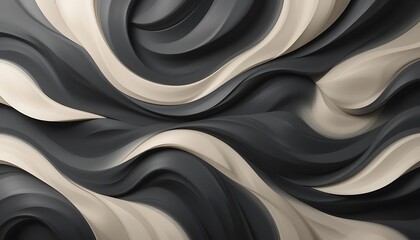 Obraz premium Abstract composition featuring flowing waves of contrasting colors and textures