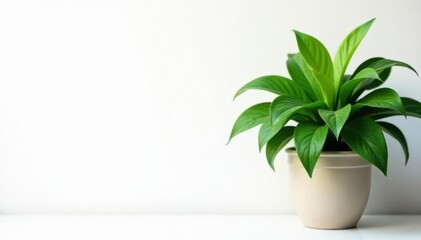 White background, lush green potted plant on patio, pot, picture, photography