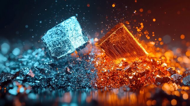 Polished Rare Earth Metal Samples in Laboratory, assorted high-tech metals displayed under bright lab lighting, showcasing innovation and advanced materials in a clean environment