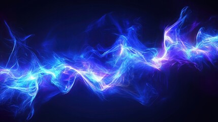Abstract energy backdrop with glowing neon light waves and high-tech cyberpunk effects