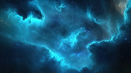 Obraz premium Swirling nebula clouds and glowing dust particles creating a tranquil cosmic backdrop