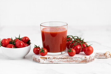tomato juice in a glass