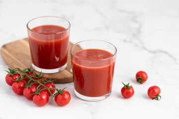 tomato juice in a glass