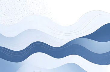 an abstract wavy background that evokes a sense of fluidity and calm. The image uses various shades of blue