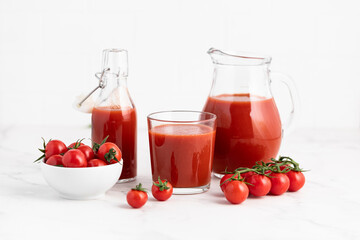 tomato juice in a glass