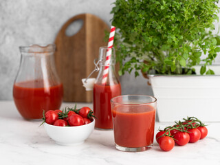 tomato juice in a glass