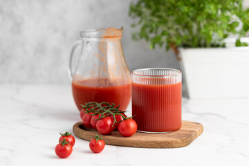 tomato juice in a glass