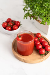 tomato juice in a glass
