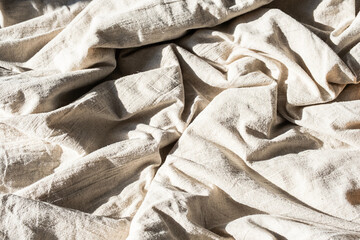 Wrinkled Bedding in the Morning. Messy Bed.