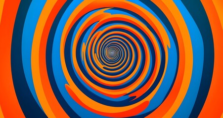 Naklejka premium an abstract, colorful spiral design with blue and orange hues, creating a sense of movement and depth