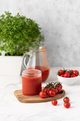 tomato juice in a glass