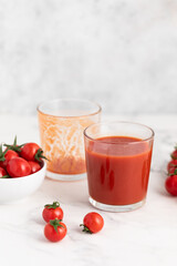 tomato juice in a glass