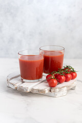 tomato juice in a glass