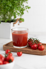 tomato juice in a glass