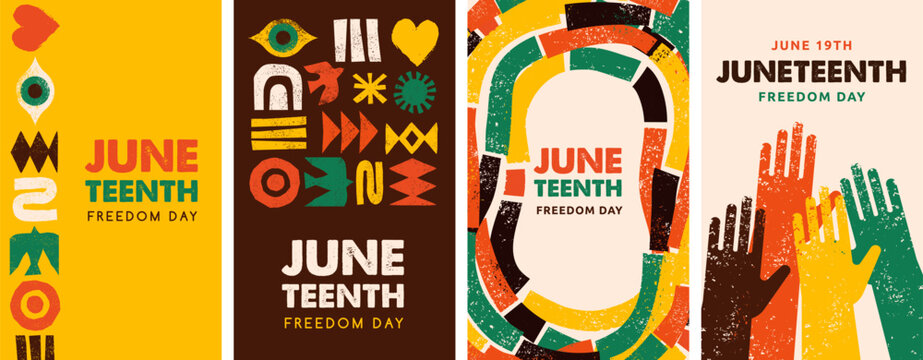 Juneteenth freedom day. A celebration of American history, African American Independence Day tribal design. Poster, banner, card template