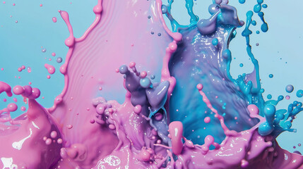 Fototapeta premium Abstract Bright Background with Liquid Silky Colors, Purple, White