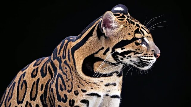 Clouded Leopard close-up 4K video