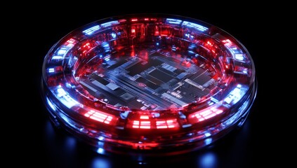 Circular Circuit Board with LED Light Ring